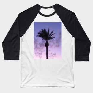 Tropical Palm Tree with beautiful sunset in violet, blue and pink Baseball T-Shirt